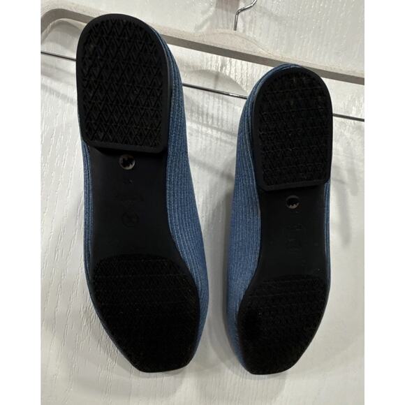 Vivaia Denim Blue Margot 2.0 Square-Toe-V Cut Women's Flats EU 42 (US 10.5-11) - Picture 2 of 9